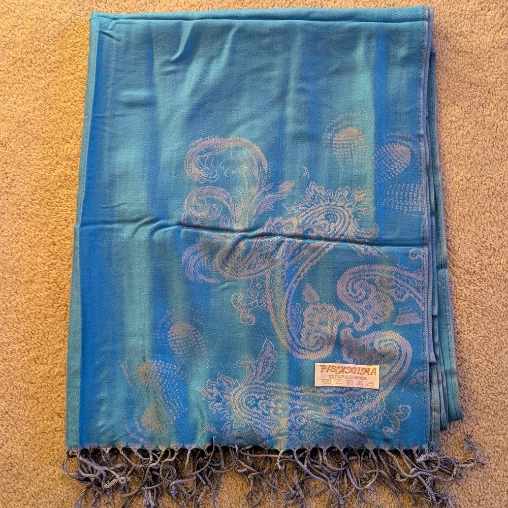 Pashmina Turquoise Paisley Wrap
